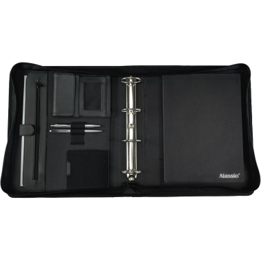 Schreibmappe Alassio AREZZO 30x36x6cm schwarz, 30025, Lederimitat