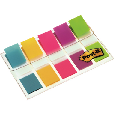 Haftstreifen Index Post-It 6835CBEU Etui Leuchtfarben 5x20 Heftsteifen
