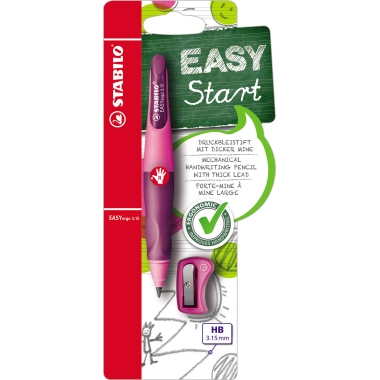 Druckbleistift Stabilo B-46870-5 HB Rechtshänder pink/lila inkl. Spitzer
