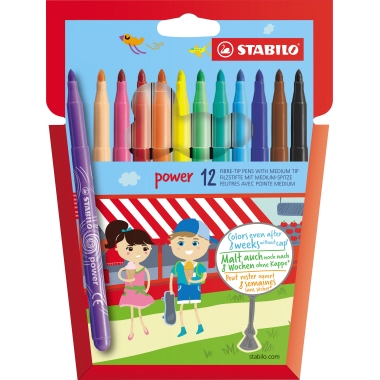 Faserschreiber Stabilo power 12er Etui 
