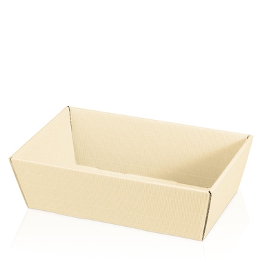 Präsentkörbe 4-eckig creme mittel unten 330x190x110mm, oben 380x245x110mm