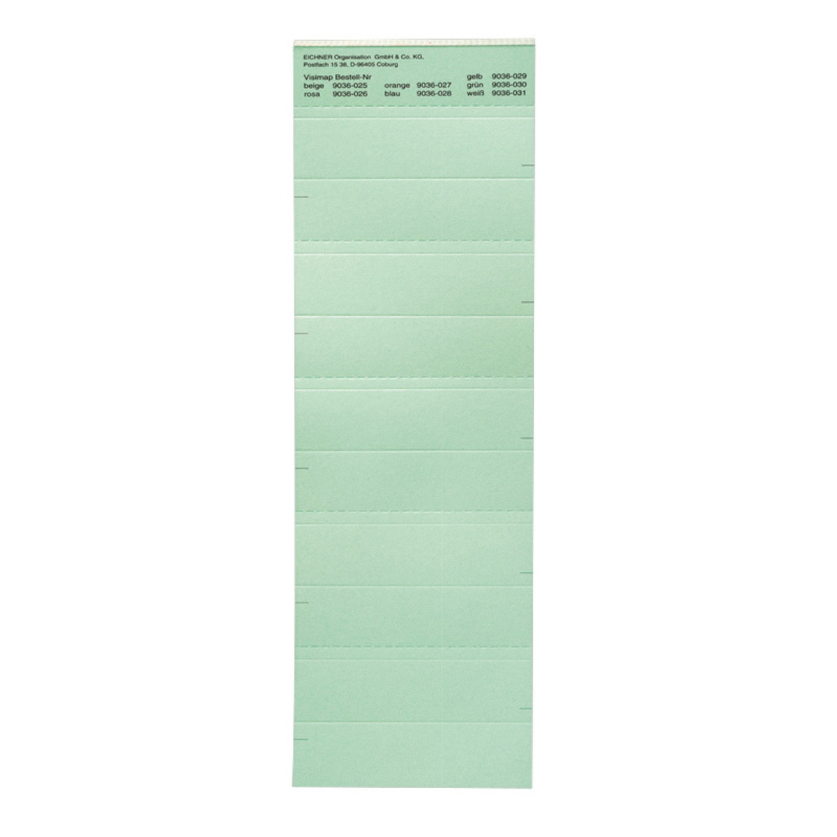 Beschriftungsschild Eichner 9036 grün VISIMAP 245x70x10mm  250 St. 