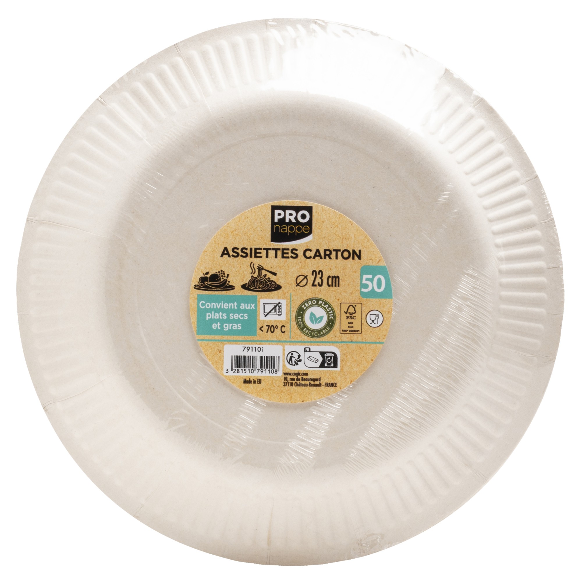 Pappteller Pro Nappe 23cm weiß 50 Stck. 