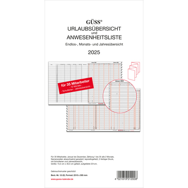 Urlaubsplaner Güss 12-22 