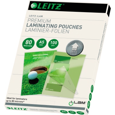 Folientasche LEITZ A5 154X216mm 80my glasklar 100 St/Pack Udt