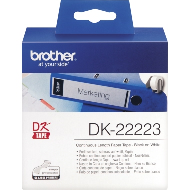 Endlosetikettenrolle Brother DK22223 50mm 30,48m WEIß Papier