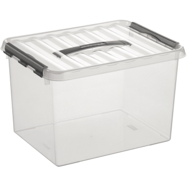 Multifunktionsbox Helit 22L transp. Kunststoff mit Deckel 400x300x260mm