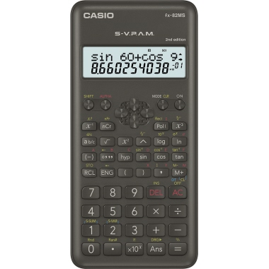 Schulrechner CASIO FX82MS schwarz 10+2 stellig