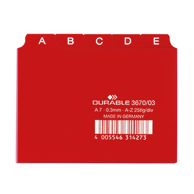 Leitregister Durable 3670 A7 rot Kunststoff