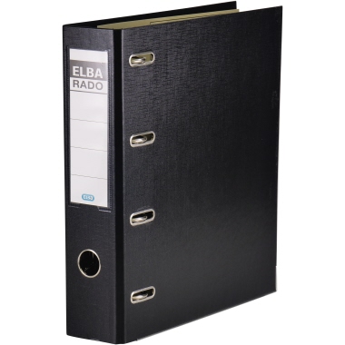 Doppelordner Elba 100551851 A4 75mm sw Pp, 2 X A5 Quer, mit auswechselbarem Rs