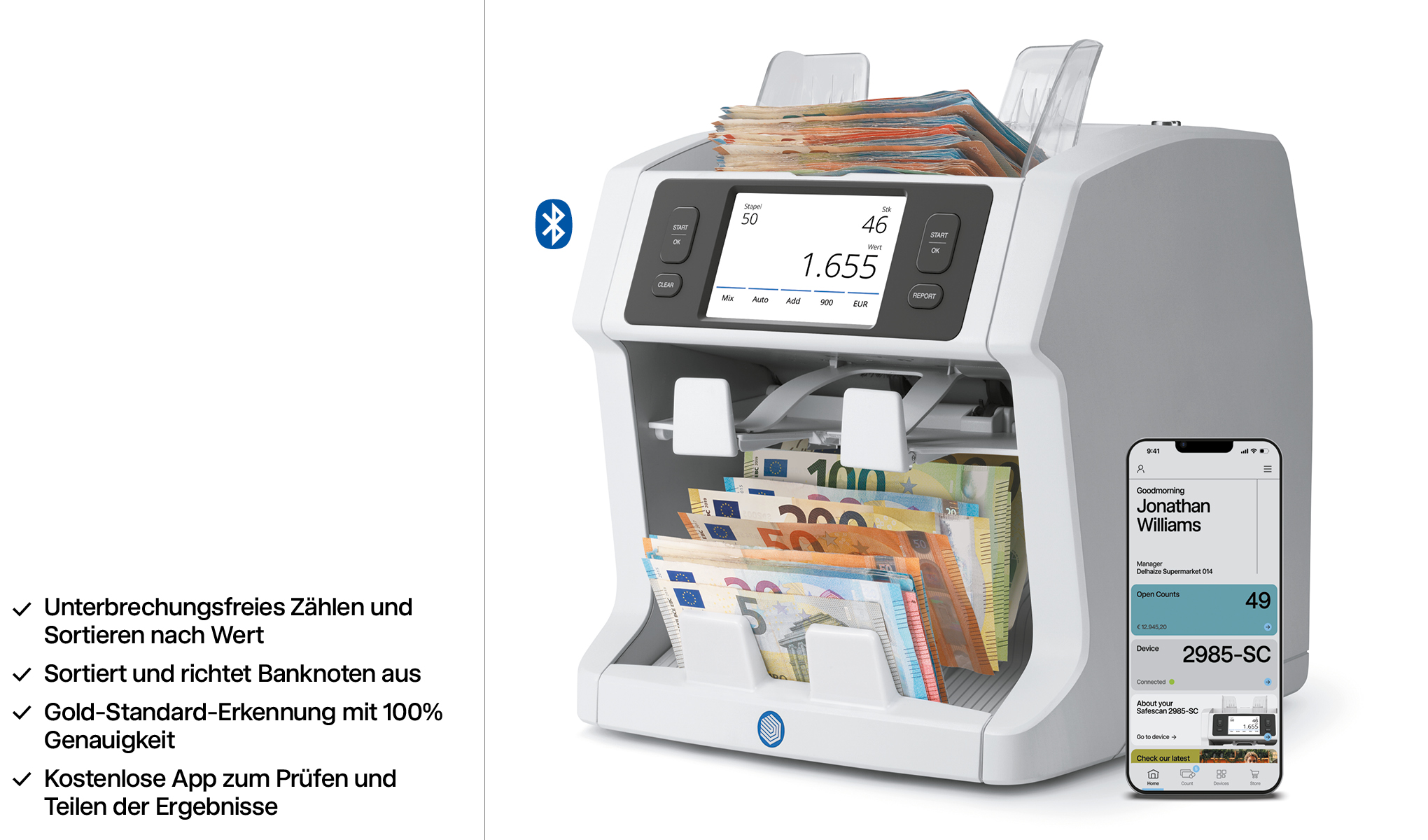 Banknotenzähler Safescan 2985-SC 