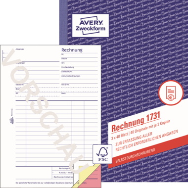Rechnungen Zweckf. 1731 A5 SD 3x40bl.