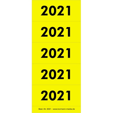 Inhaltsschilder 2021 gelb 100 Stück