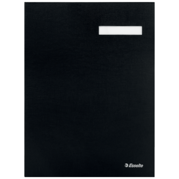 Unterschriftsmappe Esselte 621064 schw Schwarz 10 Fächer, Mit Pp Kaschiert