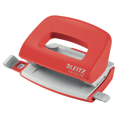 Locher Leitz 5010 NeXXt Recycle rot 10Bl rot, mit Schiene,Mini 50100025