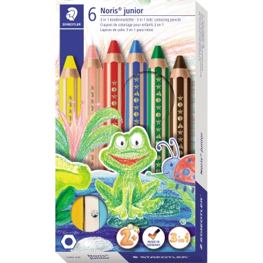 Farbstift Staedtler Noris junior 6er sortiert inkl. Spitzer