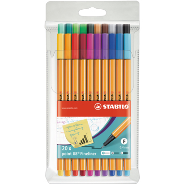 Feinschreiber Stabilo Point 8820 20erEtu 0,4mm, Sortiert 20 Farben