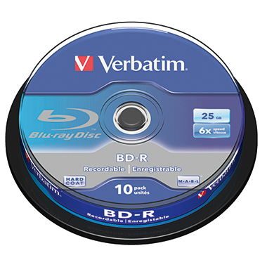 BD-R Verbatim 25GB 1-6x 10er Spindel Blue Ray 43742