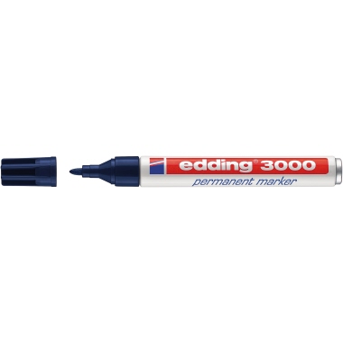 Permanentmarker Edding 3000 Stahlblau 1,5-3mm, Rundspitze