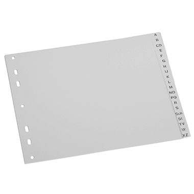 Register STREIT A4 PP 20tlg hH A-Z grau teildeckend
