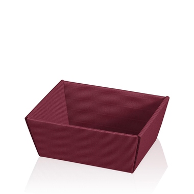 Präsentkörbe 4-eckig bordeaux klein unten 195x145x100mm, oben 240x190x100mm