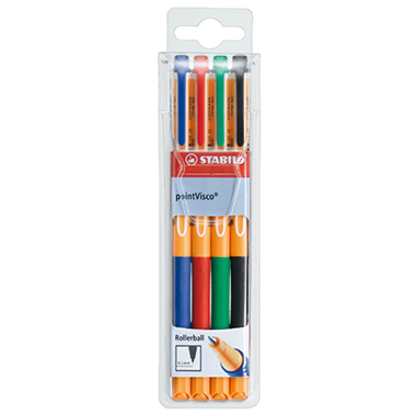 Tintenroller Stabilo PointVisco 4er Etui Point Visco , 1099/4, 0,5mm