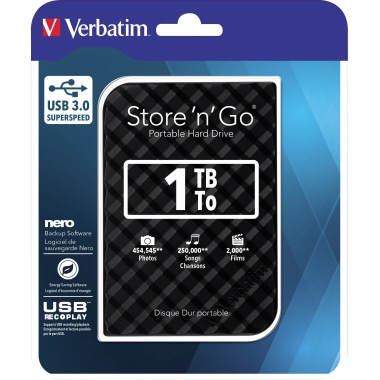Externe HDD Verbatim 1TB USB 3.0 2,5 2,5 3d-optik 53194