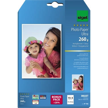 Inkjet Fotopap. Sigel IP706 260g 13x18cm