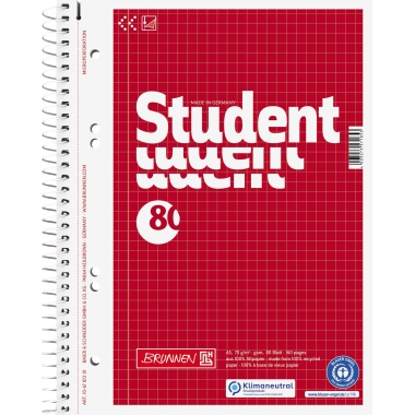 BRUNNEN Collegeblock Student Recycling