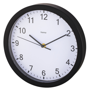 Wanduhr hama 186338 Pure schwarz Ø 25 cm, geräuscharm