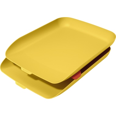 Briefkorb Leitz 5358 A4 warm gelb 2er Cosy (2 Briefkörbe + 1 Stapelelement)