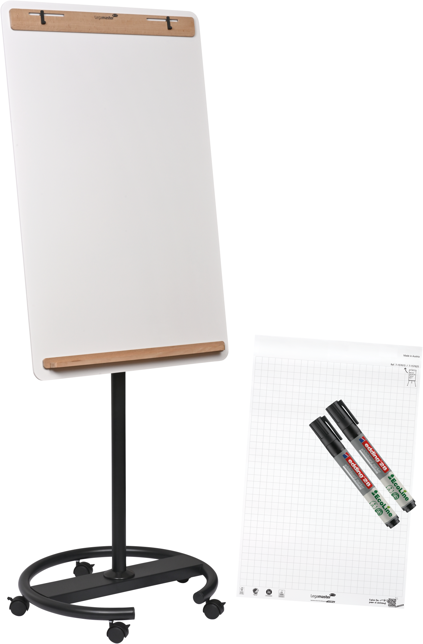 Flipchart Legamaster 153810 mobil Sketch Infinite Rundfuss
