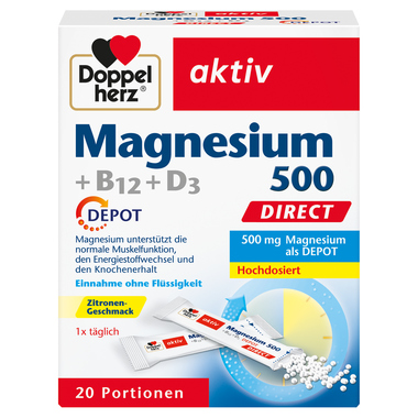 Granulat Doppelherz 18900 Magnesium 500 + B12 + D3 Depot Direct