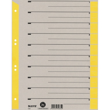 Trennblatt Leitz 1652 A4 gelb Karton Tab