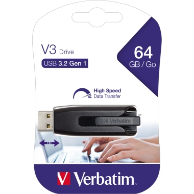 USB Stick Verbatim 64GB USB3.0 533x grau V3 Store'n'go 3.0