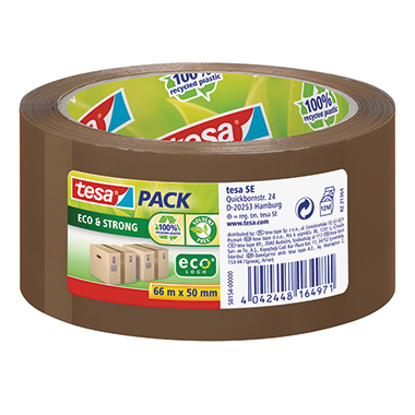 Packband Tesa 58154 66mx50mm braun Aus 100 % Recyceltem Kunststoff (pp)