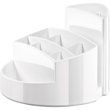 Stifteköcher Han 1746012 Rondo weiß 9 Fächer, 140x109x140mm, GUMMIFÜßE, Brie