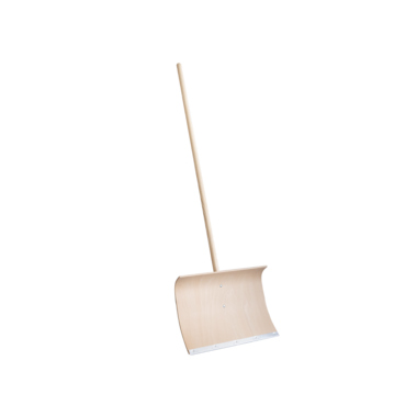 Schneeschieber Holz 50cm mit Stiel und Stahlkante