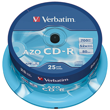 CD-R Verbatim 700MB 80Min. 25er Spindel 