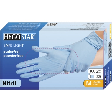 Einmalhandschuhe Nitril S blau Hygostar, Safe Light