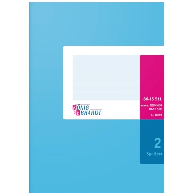 Geschäftsbuch Brunnen 8615511 A5 Hellblau 40 Blatt 2 Spalten