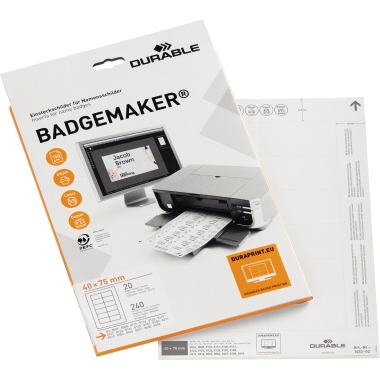 Einsteckschild Durable 1453 40x75mm Badgemaker