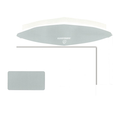 Kuvertierumschlag 120x235 mF NK ASK weiß Mit Fenster, Nassklebend, AUßENLIEGENDE