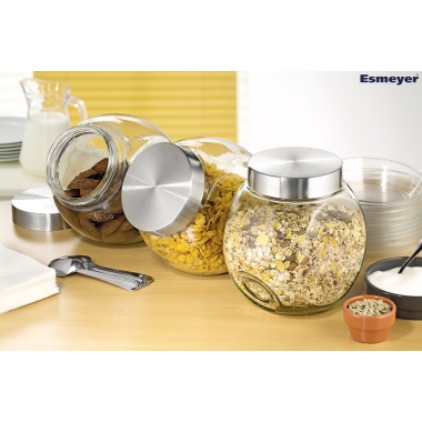 Glasdose 12,5x19cm transparent Mit Schraubdeckel 1 Liter