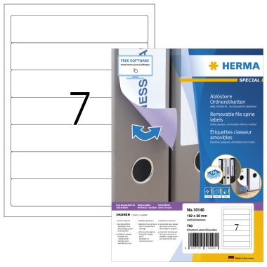 Etikett Herma 10140 192x38 mm weiß Movables