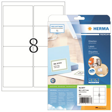 Etikett Herma 5077 99,1x67,7mm weiß Permanent Haftend