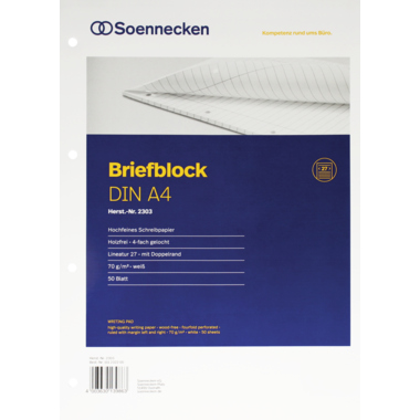 Briefblock Soennecken 2303 A4 gelocht 