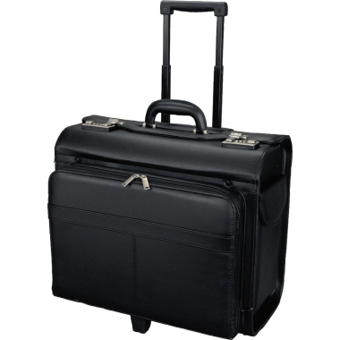 Pilotenkoffer Alassio 45030 San Remo sw Schwarz, Lederimitat, Mit Laptopfach Für