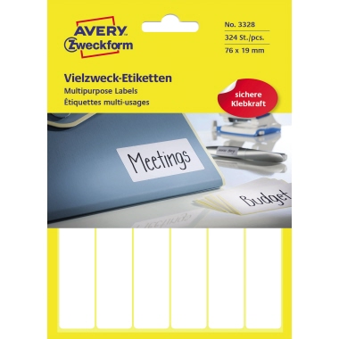 Etikett Avery Zweckform 3328 76x19mm weiß 324 St.