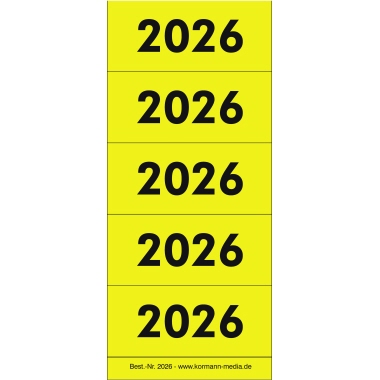 Inhaltsschilder 2026 gelb 100 Stück